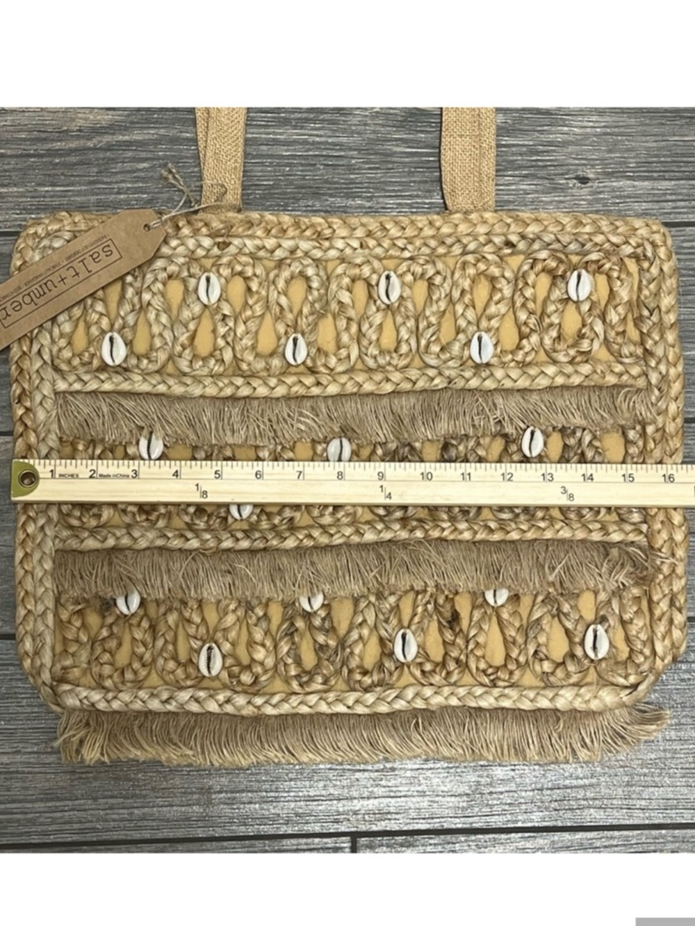 NWT- Salt + Umber Jute Seashell  Woven Tote - Picture 16 of 16